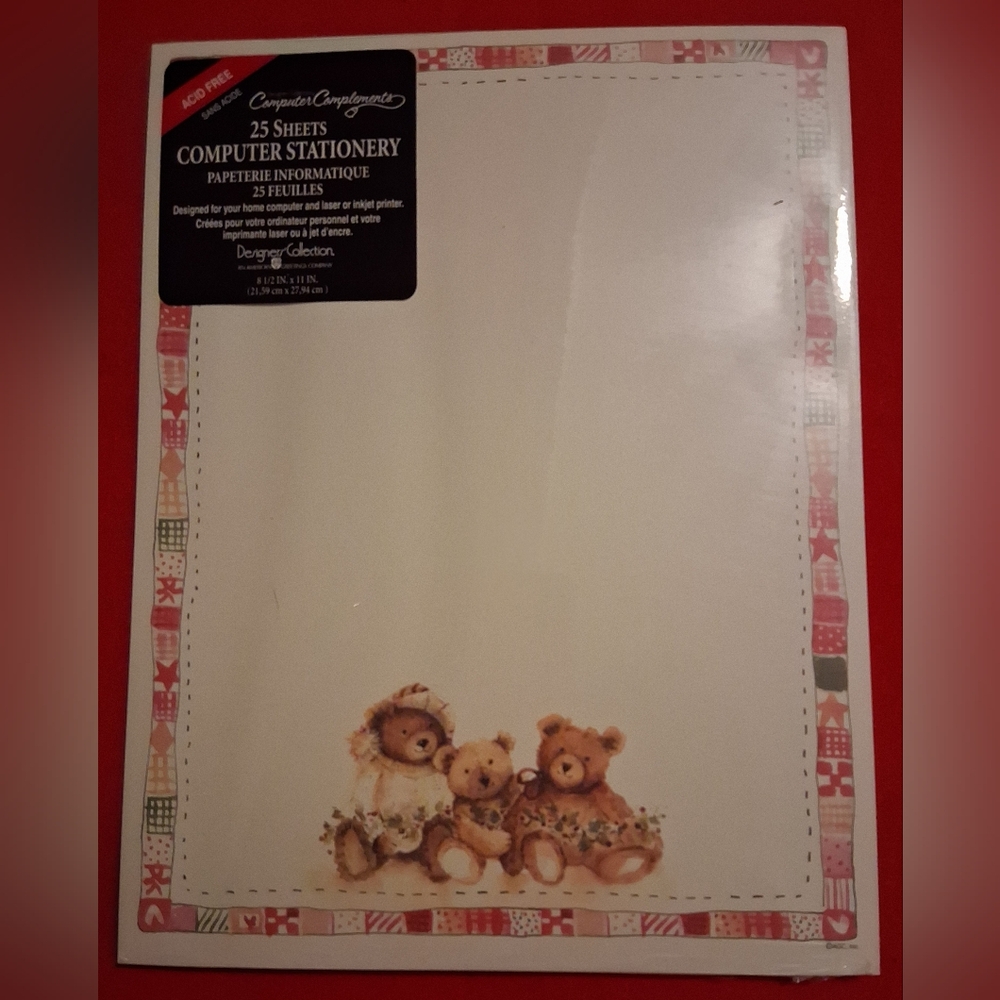 Designer Collection Computer Complements Teddy Bear Stationary